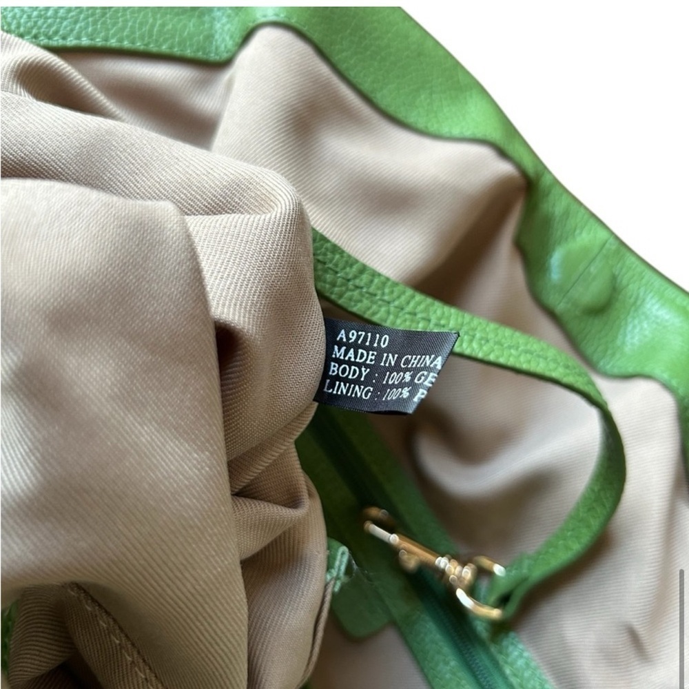 Isaac Mizrahi Vibrant Green Leather Hobo Bag - Picture 7 of 15